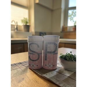 Vintage Style Pink Floral Salt Pepper Shaker Retro Cottagecore Kitchen Decor NWT